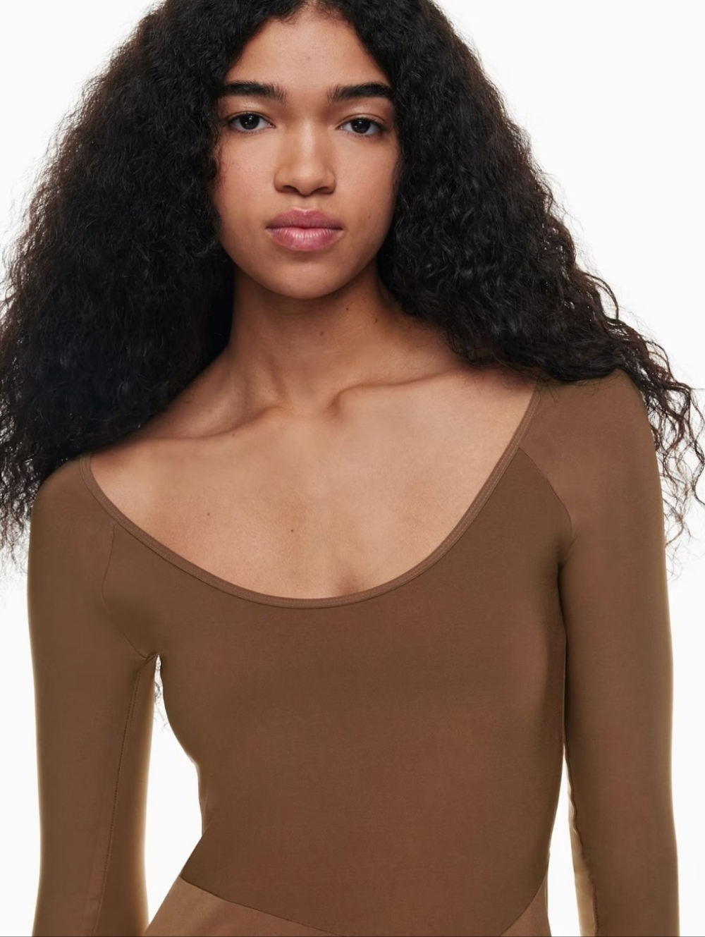 Wilfred Aritzia Nuage Dress Brown Long Sleeve Asymmetrical Midi Size Large - Picture 2 of 15